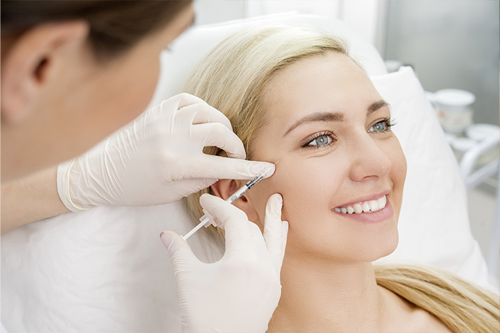 woman receiving an injectable filler